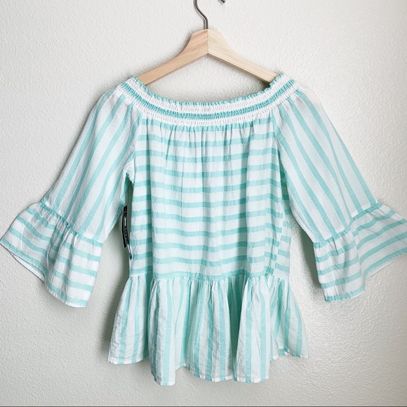 Crown & Ivy Off The Shoulder Peplum Top Size S - Picture 2 of 6